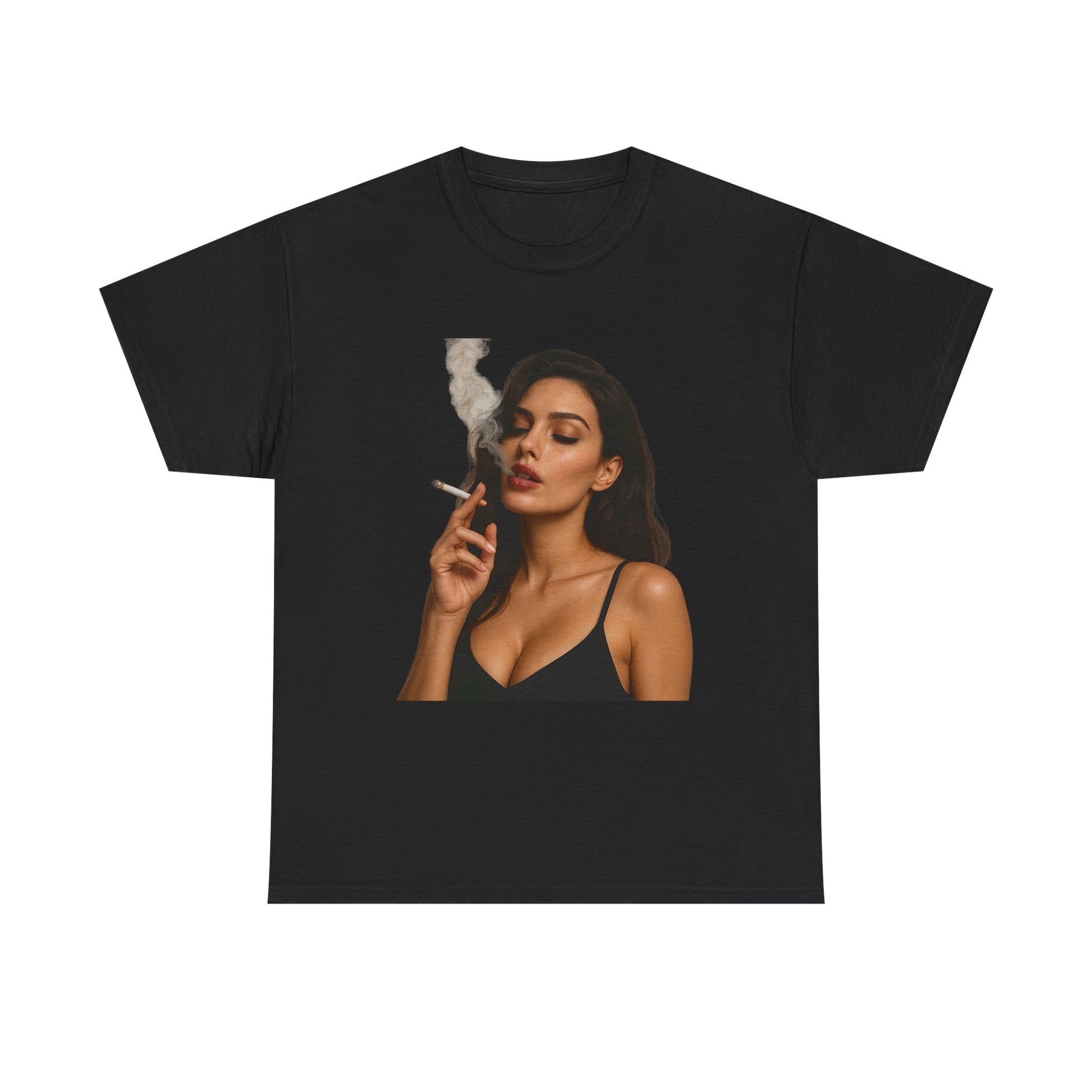 Folded Smoke & Chill tee highlighting soft texture and stitching

