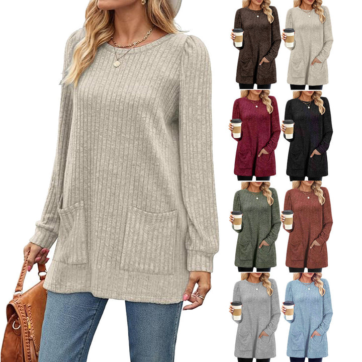 Mid-Length Solid Color Long Shirt for Women - Shop Now