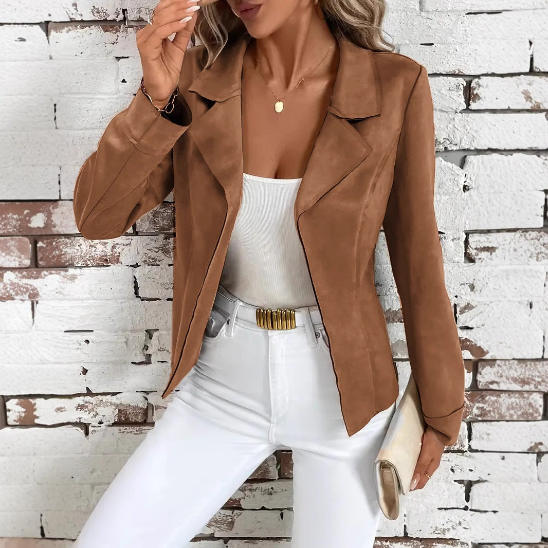 Cozy Khaki Autumn Jacket – Slim & Feminine Cut

