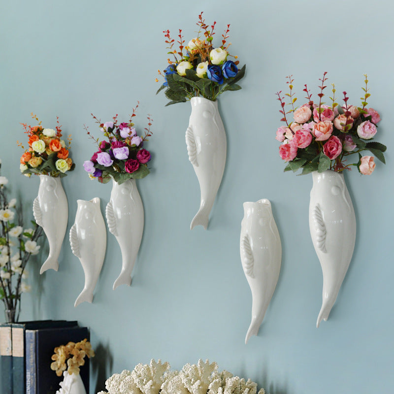 Creative 3D Wall Hanging Vase – Unique Goldfish Design

