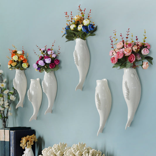 Creative 3D Wall Hanging Vase – Unique Goldfish Design


