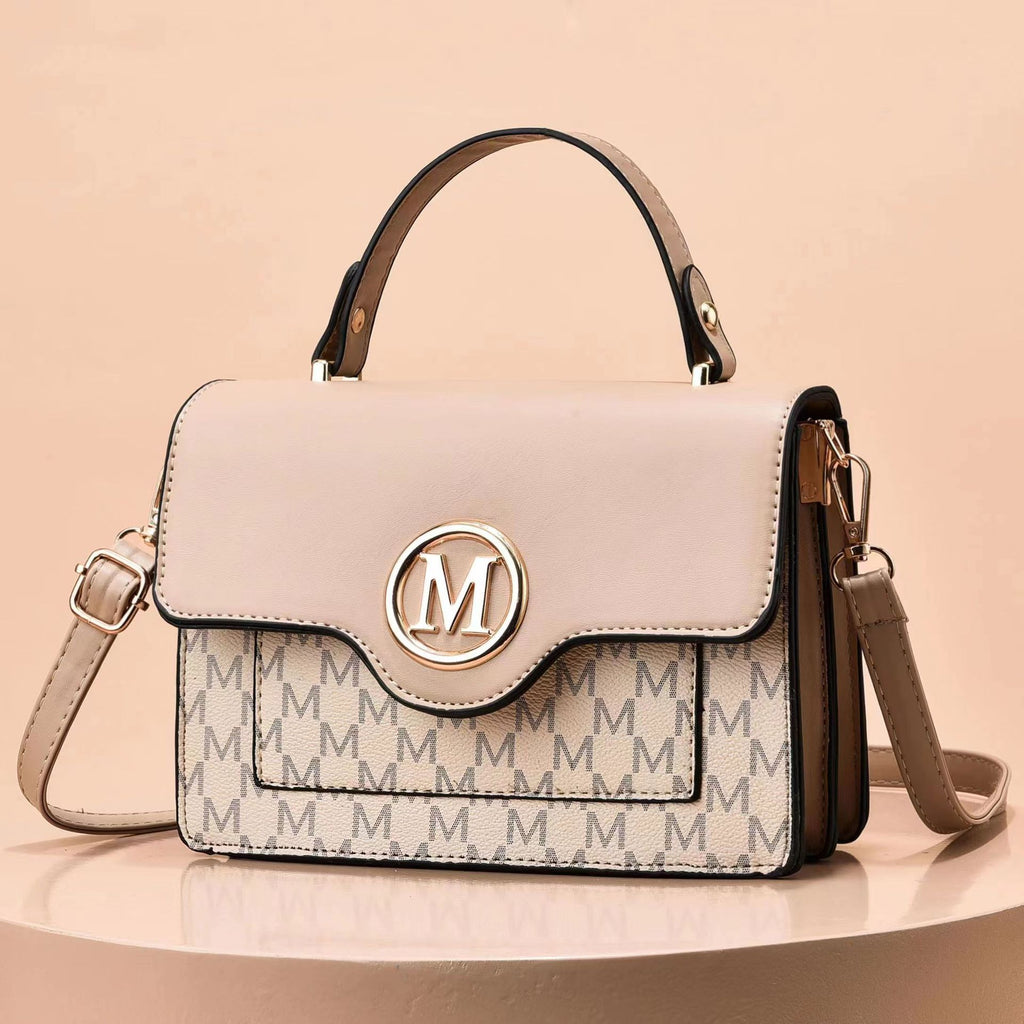 Crossbody-style Printed Shoulder Messenger Bag – PU, Zipper Closure, Smart Storage