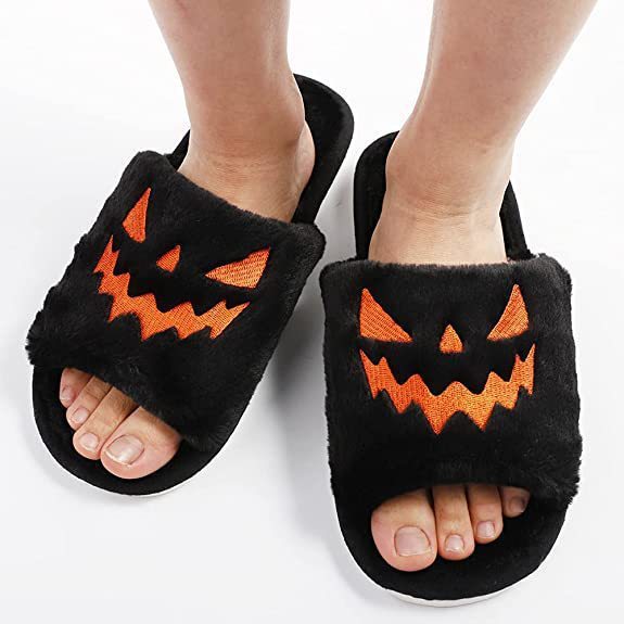 Cute Halloween Slippers Women – Soft Rabbit Fur Indoor Comfort