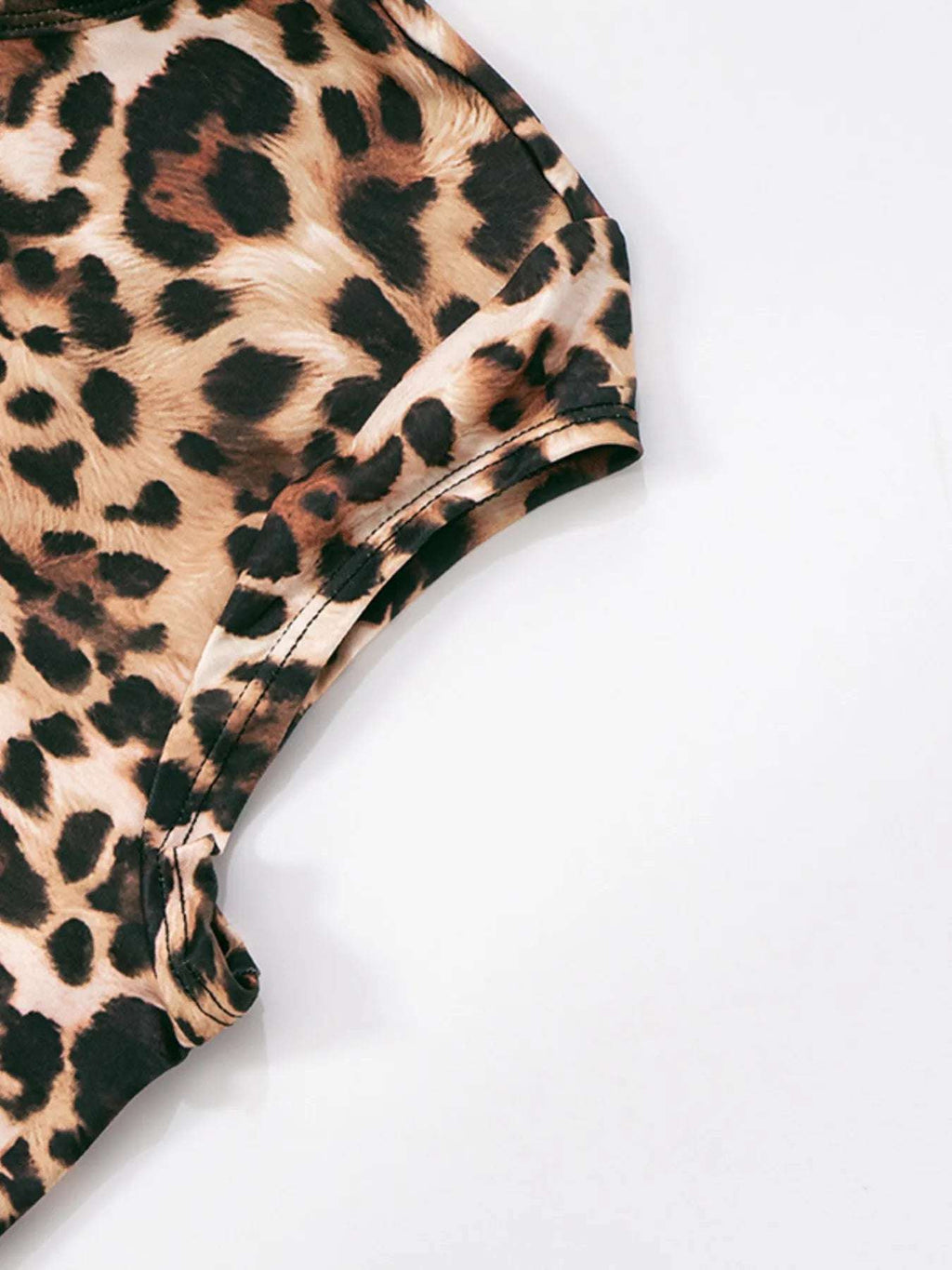 Leopard print women's set worn during casual morning routine at home


