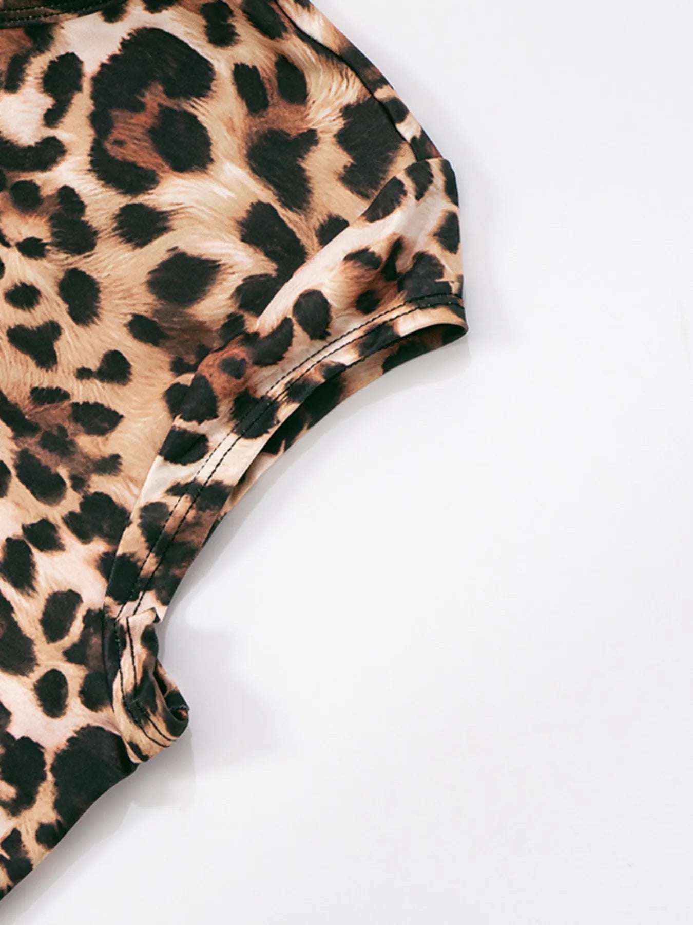 Leopard print women's set worn during casual morning routine at home

