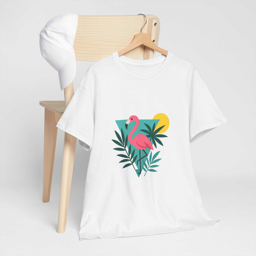 Tropical Flamingo Unisex Heavy Cotton Tee - Www.PrintOne1.com