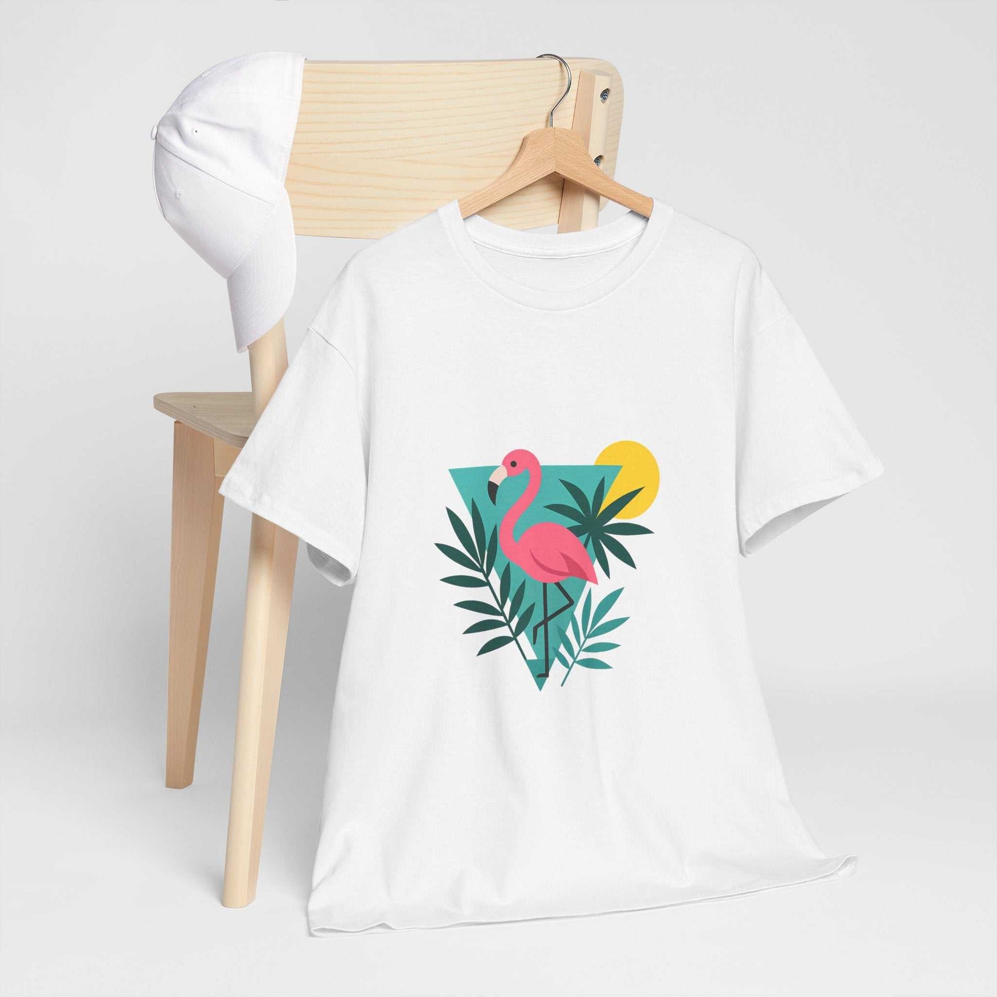 Tropical Flamingo Unisex Heavy Cotton Tee www.PrintOne1.com