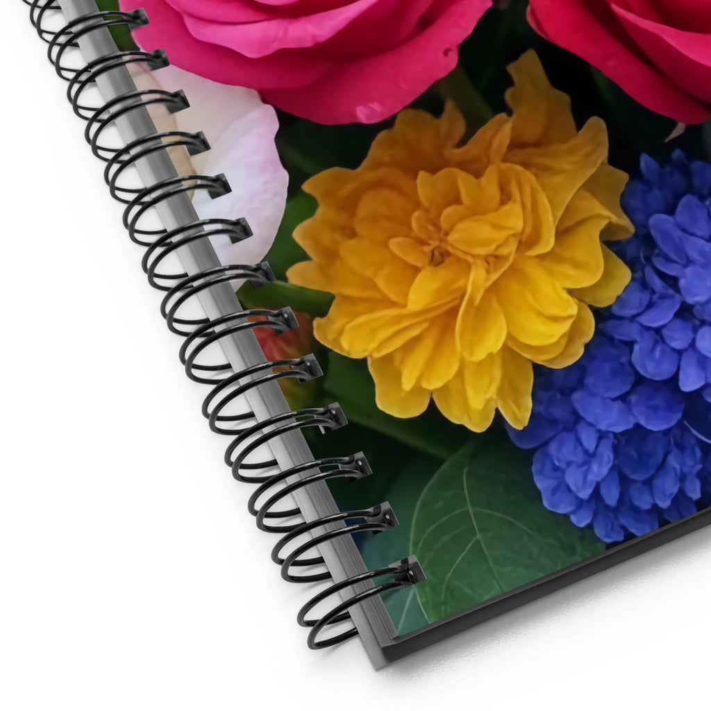“Detail of 352 g/m² Soft-Touch Cover on a Premium Spiral Notebook”

