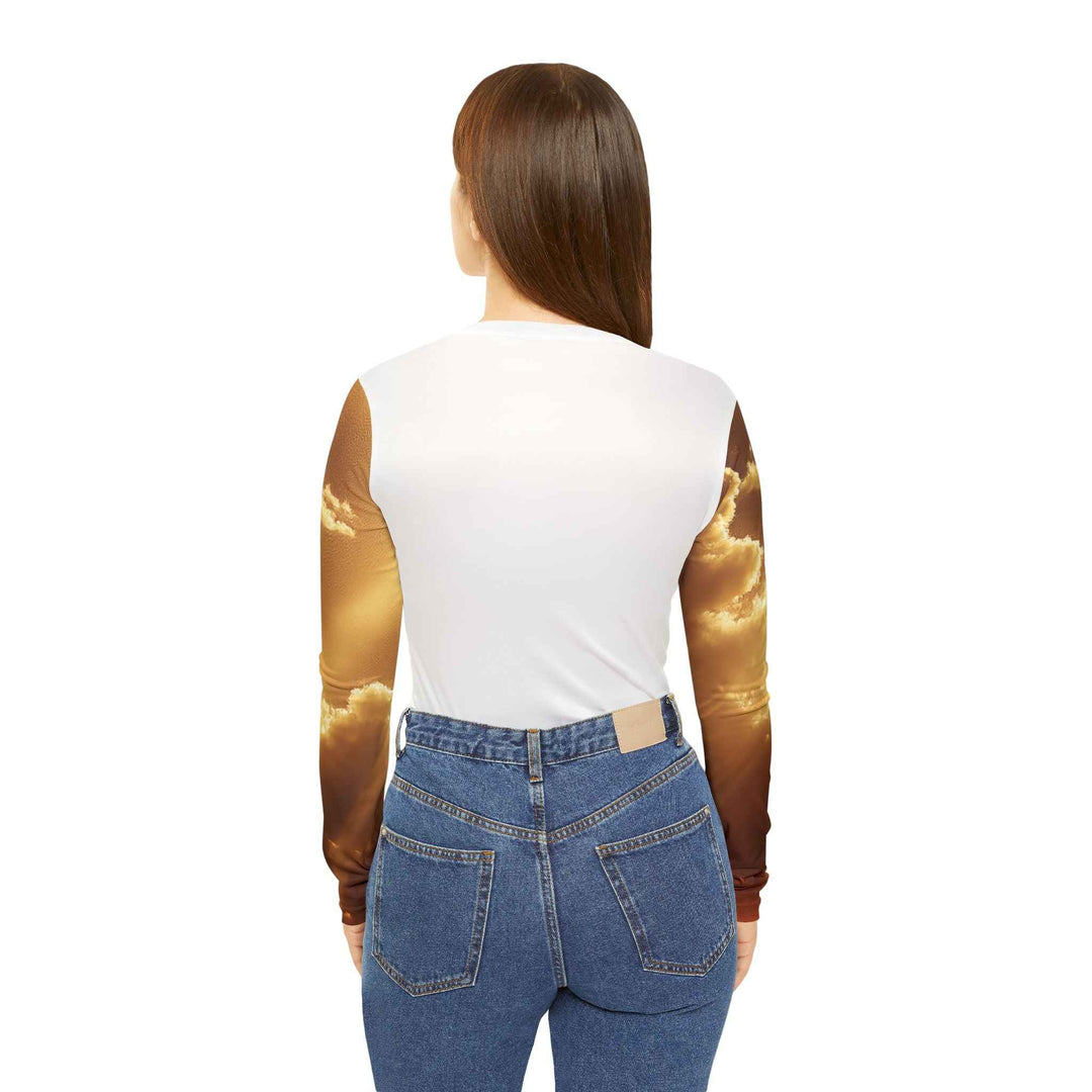 Golden Sunshine Boho V-neck Shirt – Casual Long Sleeve