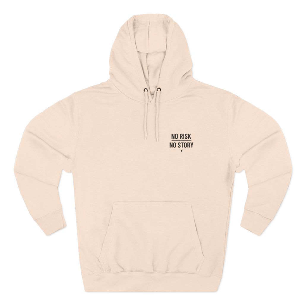 Couple wearing matching Three-Panel Fleece Hoodies enjoying a walk

