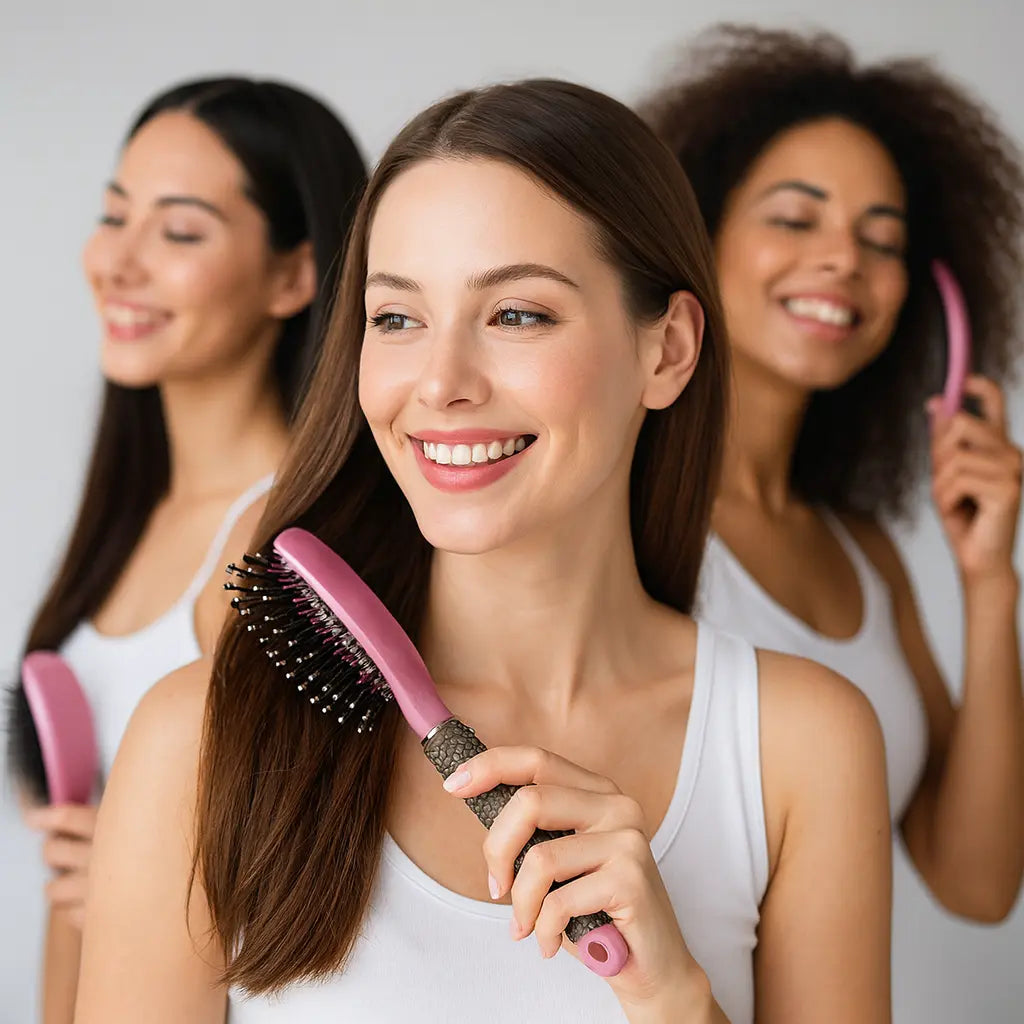 Detangling Hair Brush – Bristle + Nylon Pins for Fast Knot Removal and Less Breakage