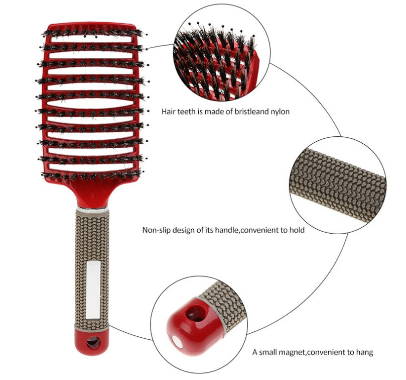 Detangling Hair Brush – magnetic base for easy hanging and storage