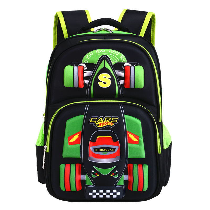 Spacious boys school bag with car shape, perfect for travel

