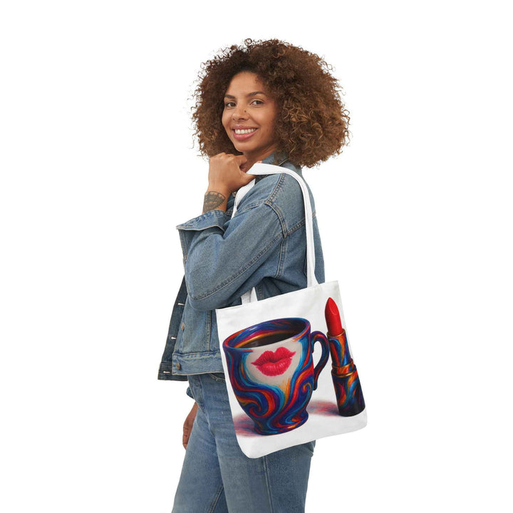 Canvas Tote Bag with 5-Color Straps &amp; Sleek Black Lining