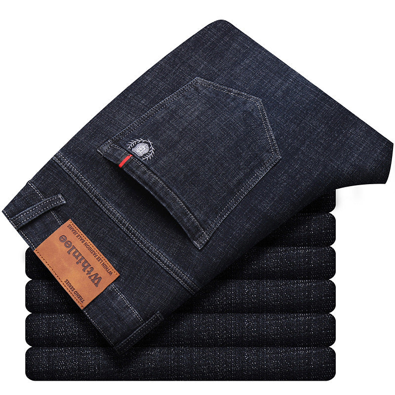 Durable Cotton Blend Jeans for Men – Warm & Relaxed Fit

