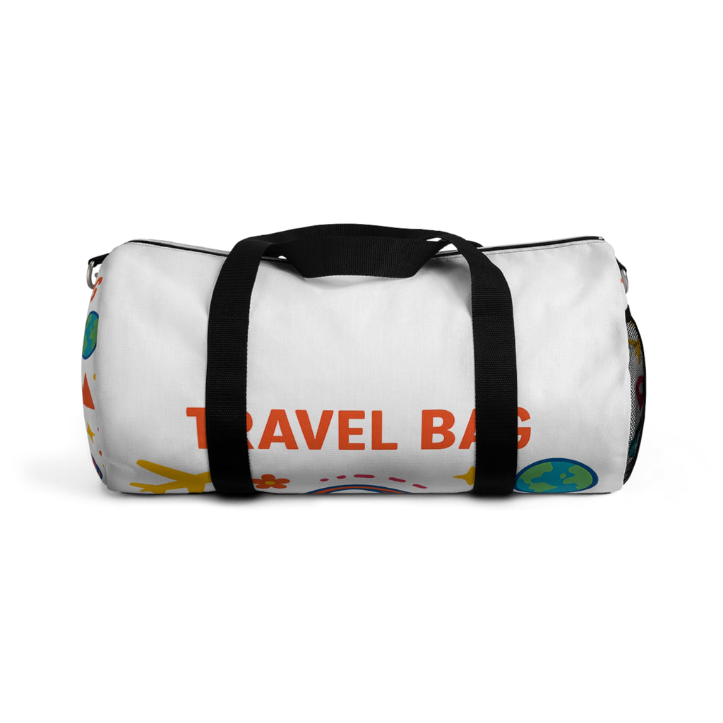 Spacious duffel open to reveal multiple compartments

