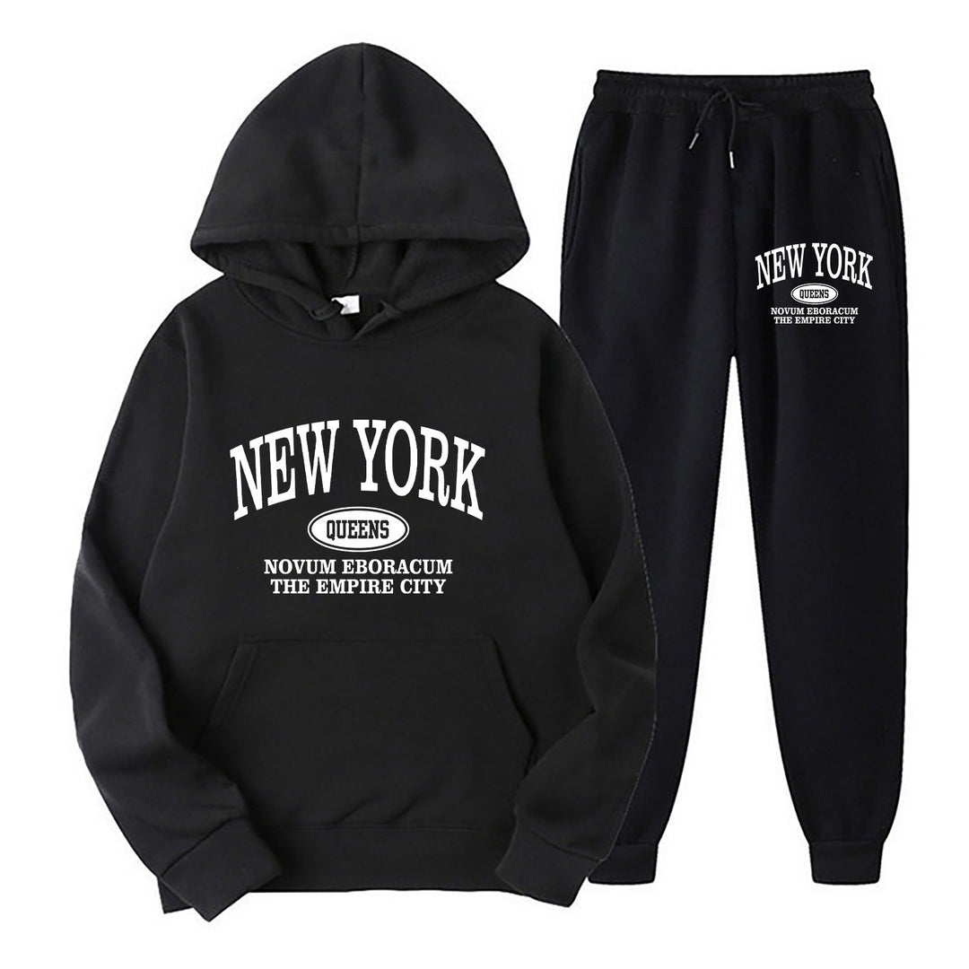 Plus size sweatsuit product image with graphic hoodie and sweatpants