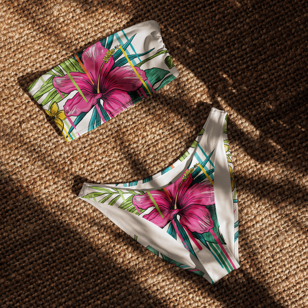 Eco-Friendly Women’s Bandeau Bikini with V-Cut Bottom

