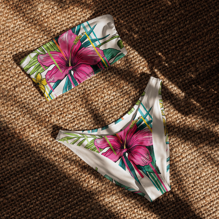 Eco-Friendly Women’s Bandeau Bikini with V-Cut Bottom

