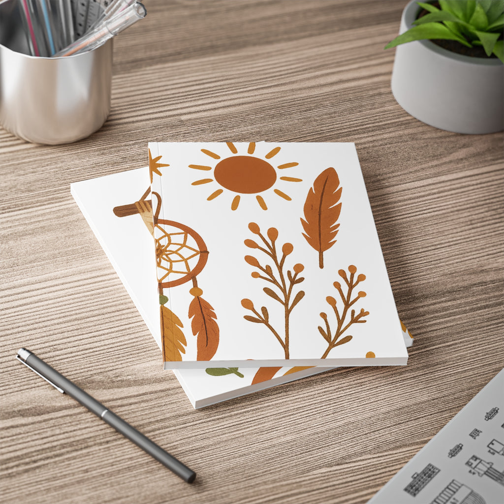 Eco-conscious A5 journal with soft matte finish and soulful bohemian aesthetics.

