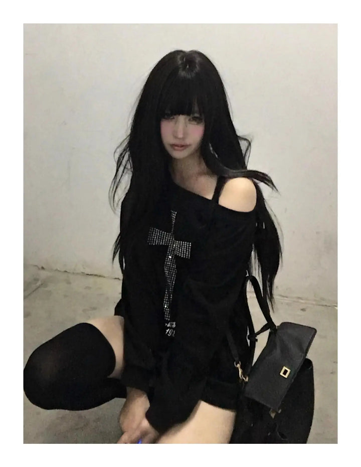 Edgy Black Y2K Women&