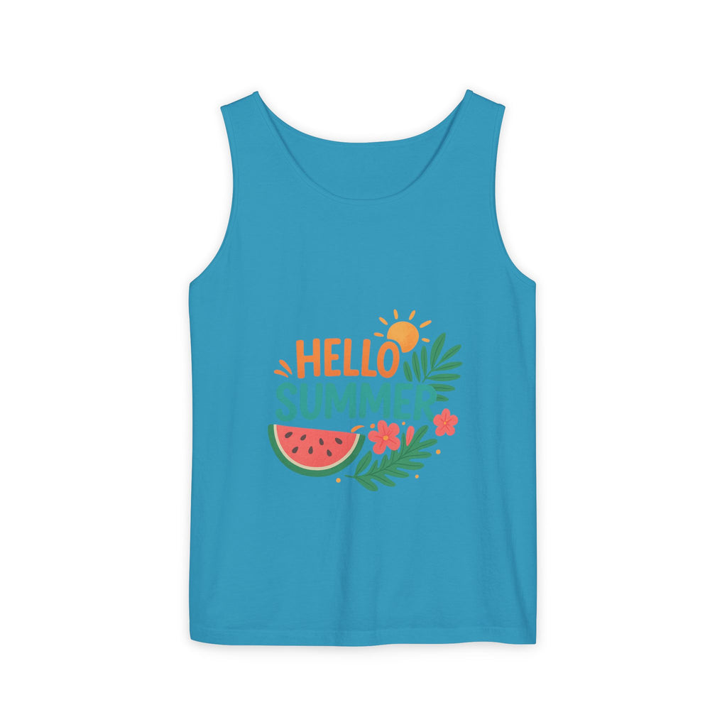 “Effortless Cool: Unisex Summer Tanktop Layered Under a Light Shirt”

