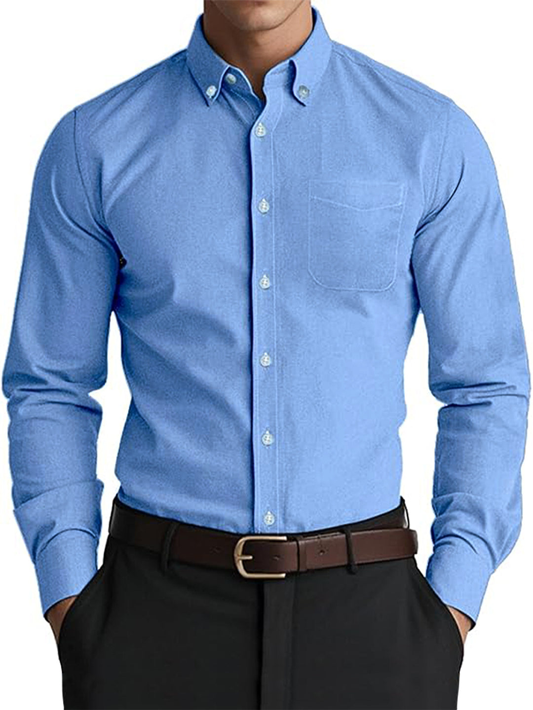 Effortless Gray Oxford Shirt for Men - Casual Loose Cardigan with Linen Comfort