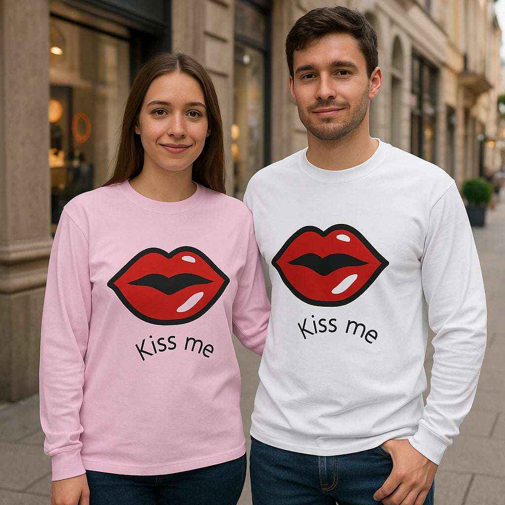 Kiss Me Long Sleeve Tee – Cute Valentine’s Gift Top
