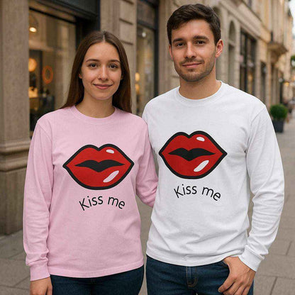 Kiss Me Long Sleeve Tee – Cute Valentine’s Gift Top