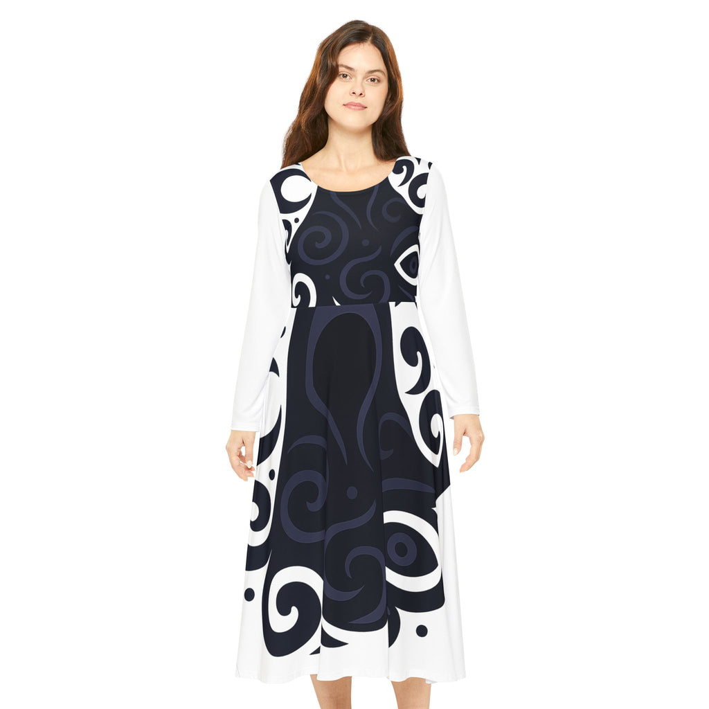 Elegant Bohemian Dance Dress with High-Cut Neckline

