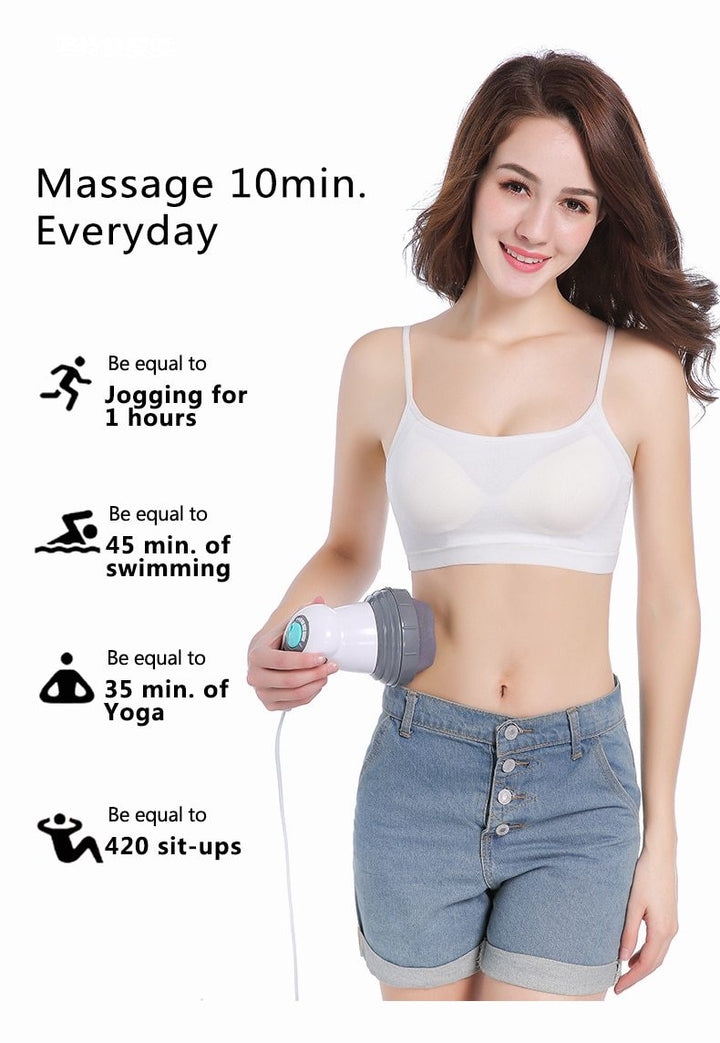 “Ergonomic grip of Fat Pusher full-body massager in hand”

