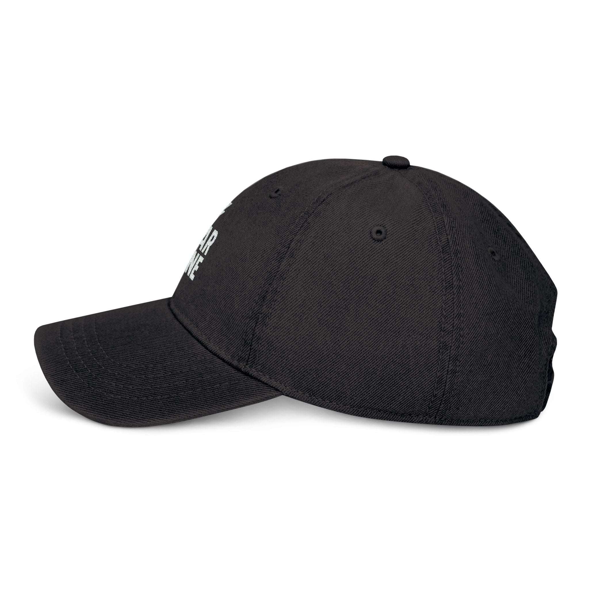 Pigment-dyed denim hat with Fear None logo, gift for him or her

