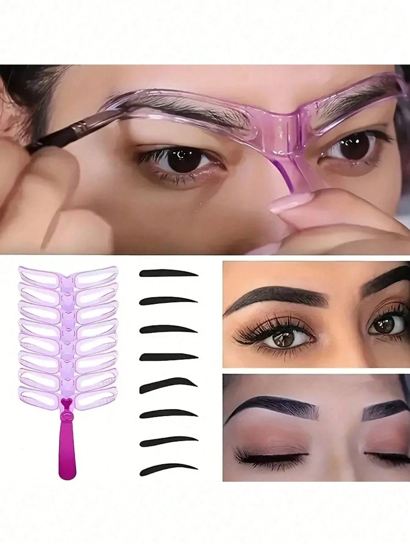 Eyebrow Stencils kit – 8 shapes for quick, precise brow mapping