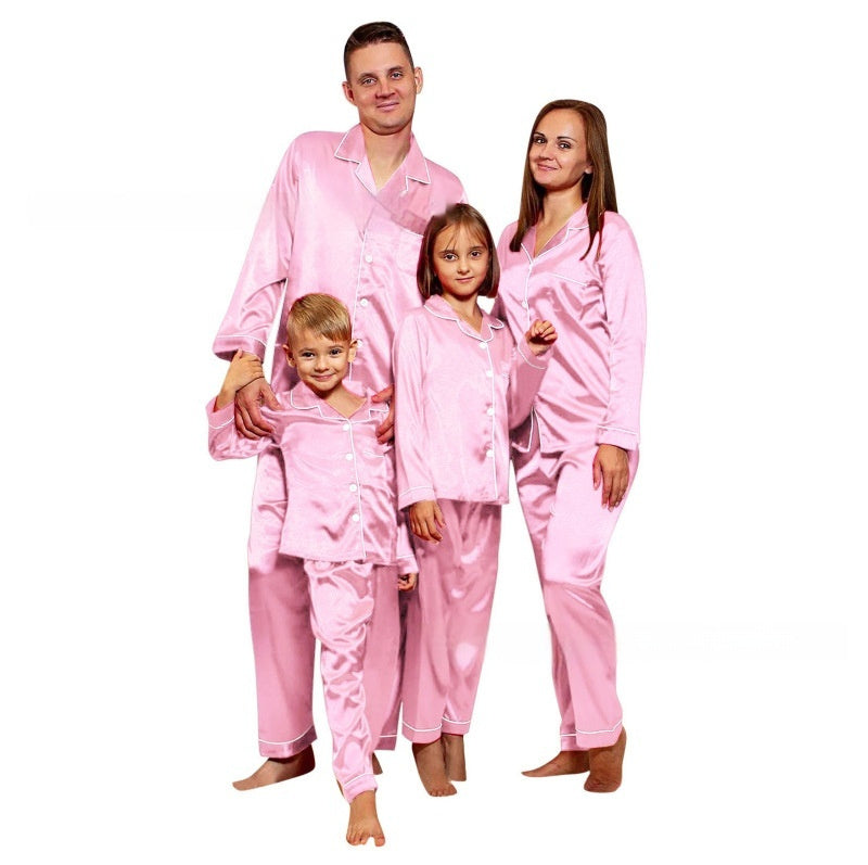 Family matching ice silk pajamas – perfect for lounging &amp; selfies