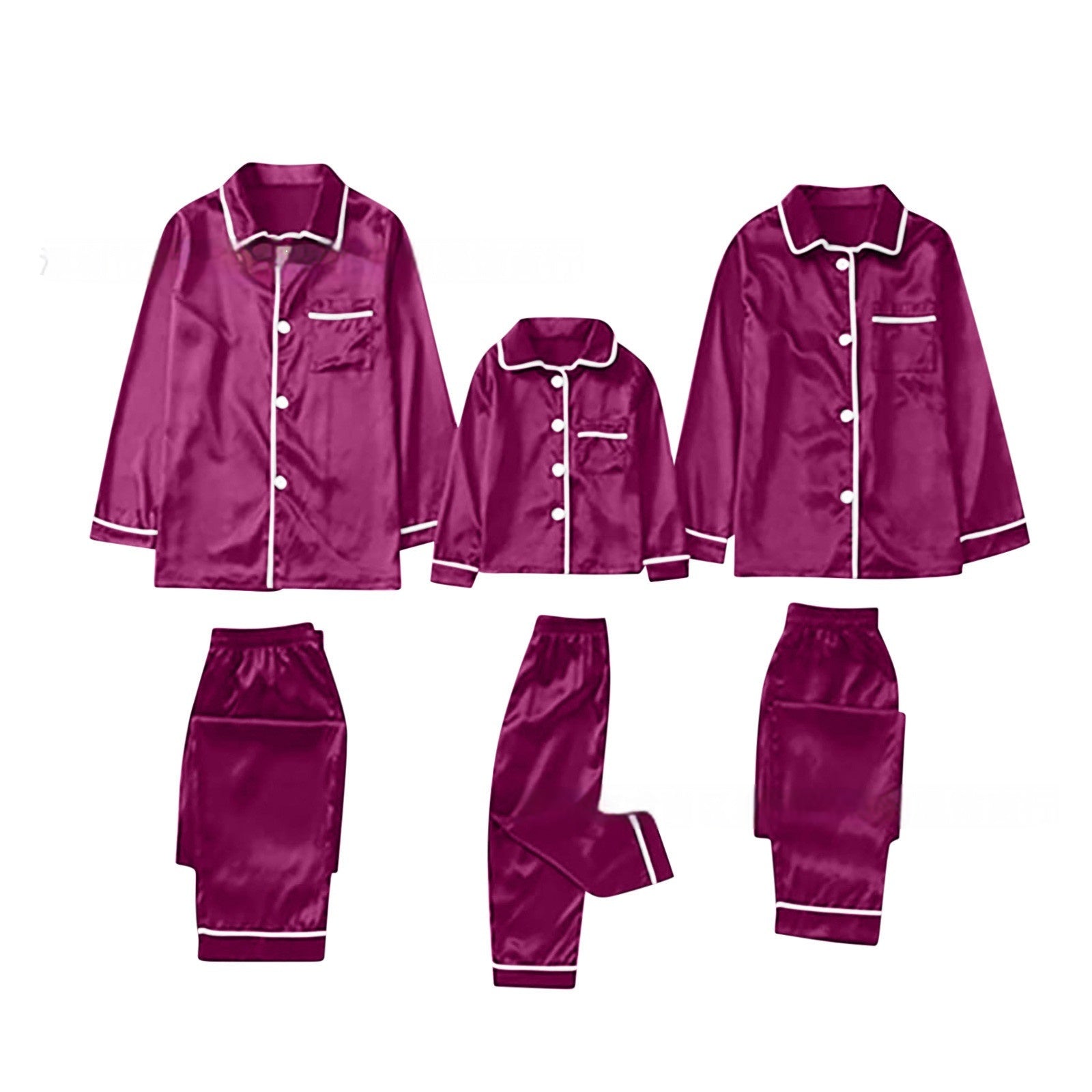 Family matching ice silk pajamas – smooth fit for every size