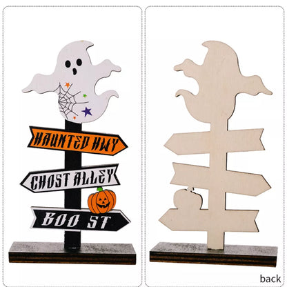 Farmhouse Halloween Wooden Signpost Ornaments – Gift Ready