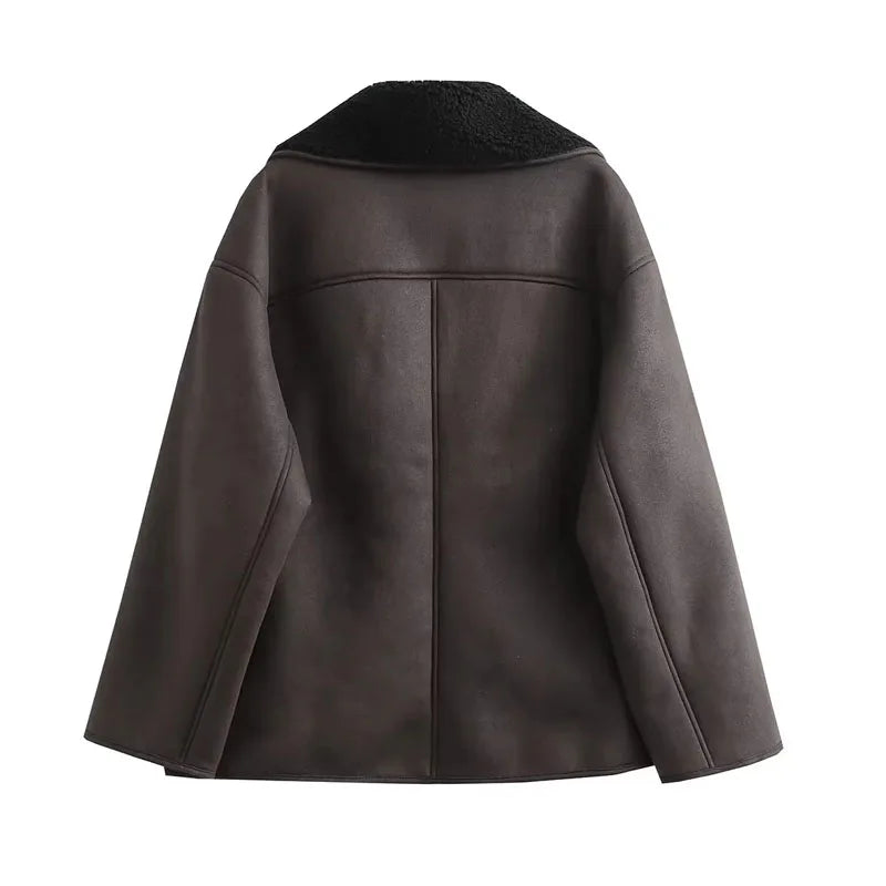 Faux leather jacket for women – winter-ready, classic silhouette