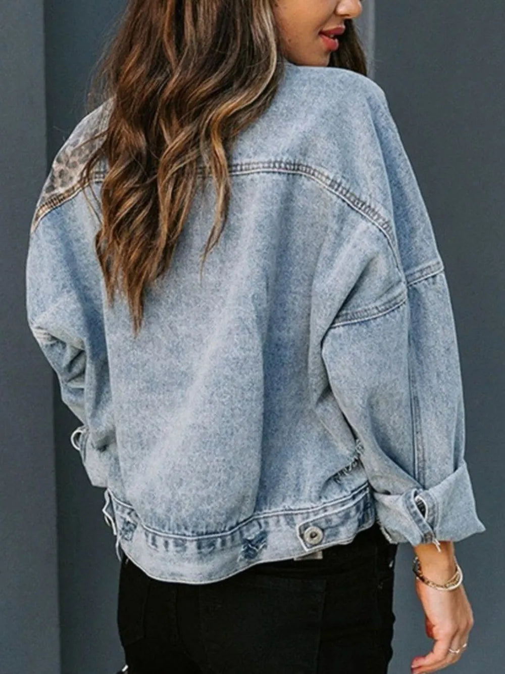 Fierce & Feminine: Leopard Trim Jean Jacket

