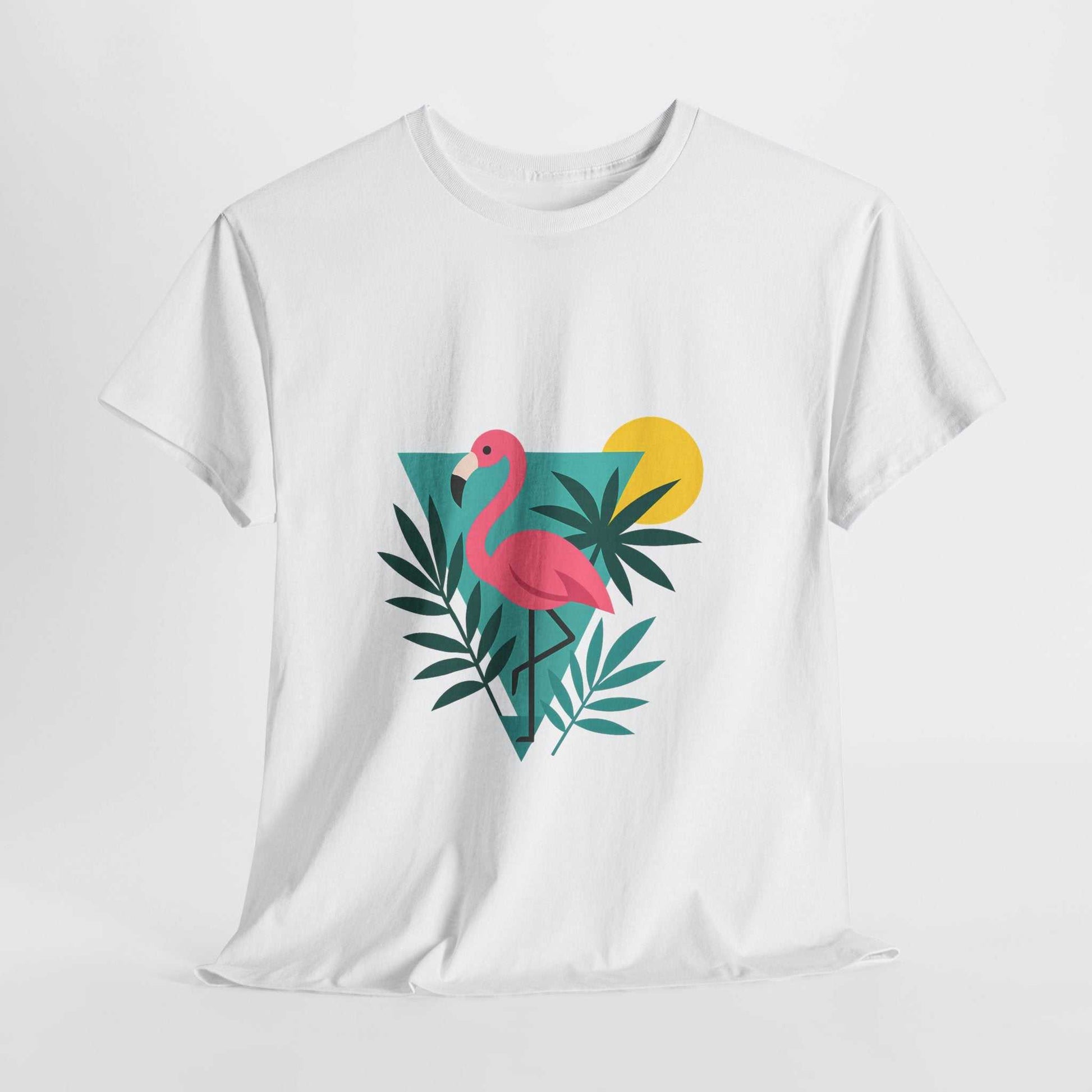 Tropical Flamingo Unisex Heavy Cotton Tee www.PrintOne1.com