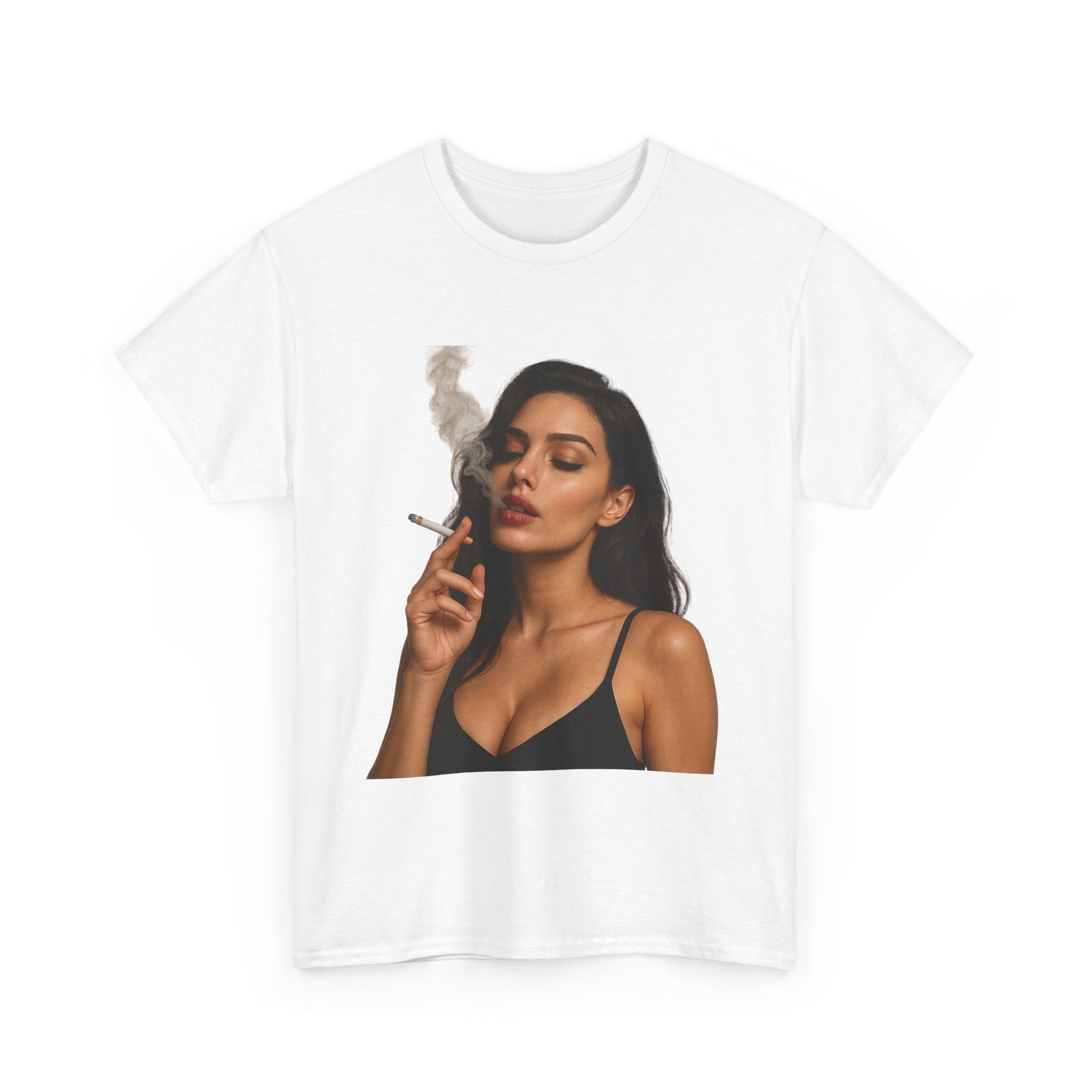 Flat lay of Smoke & Chill tee beside accessories for casual outfit

