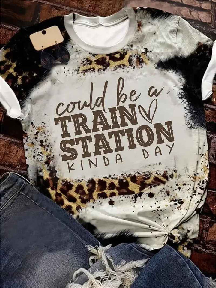 Leopard Print Letter Tee–Urban Edge with Street Appeal