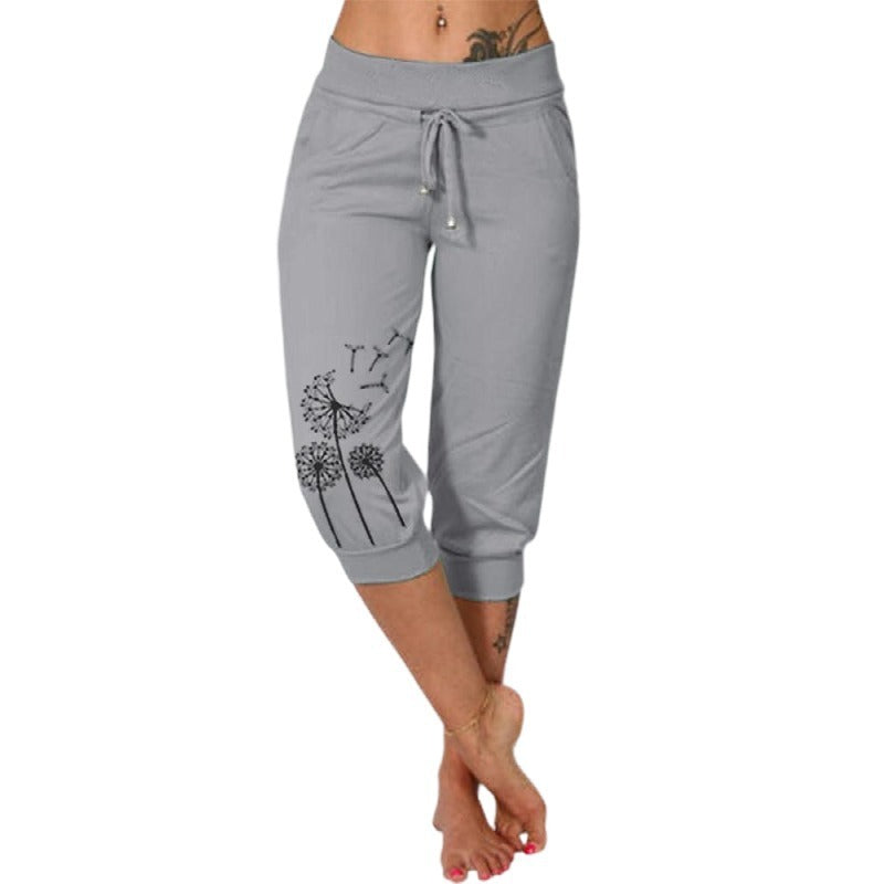 Flattering High Waist Lace-Up Cropped Pants for Woman








