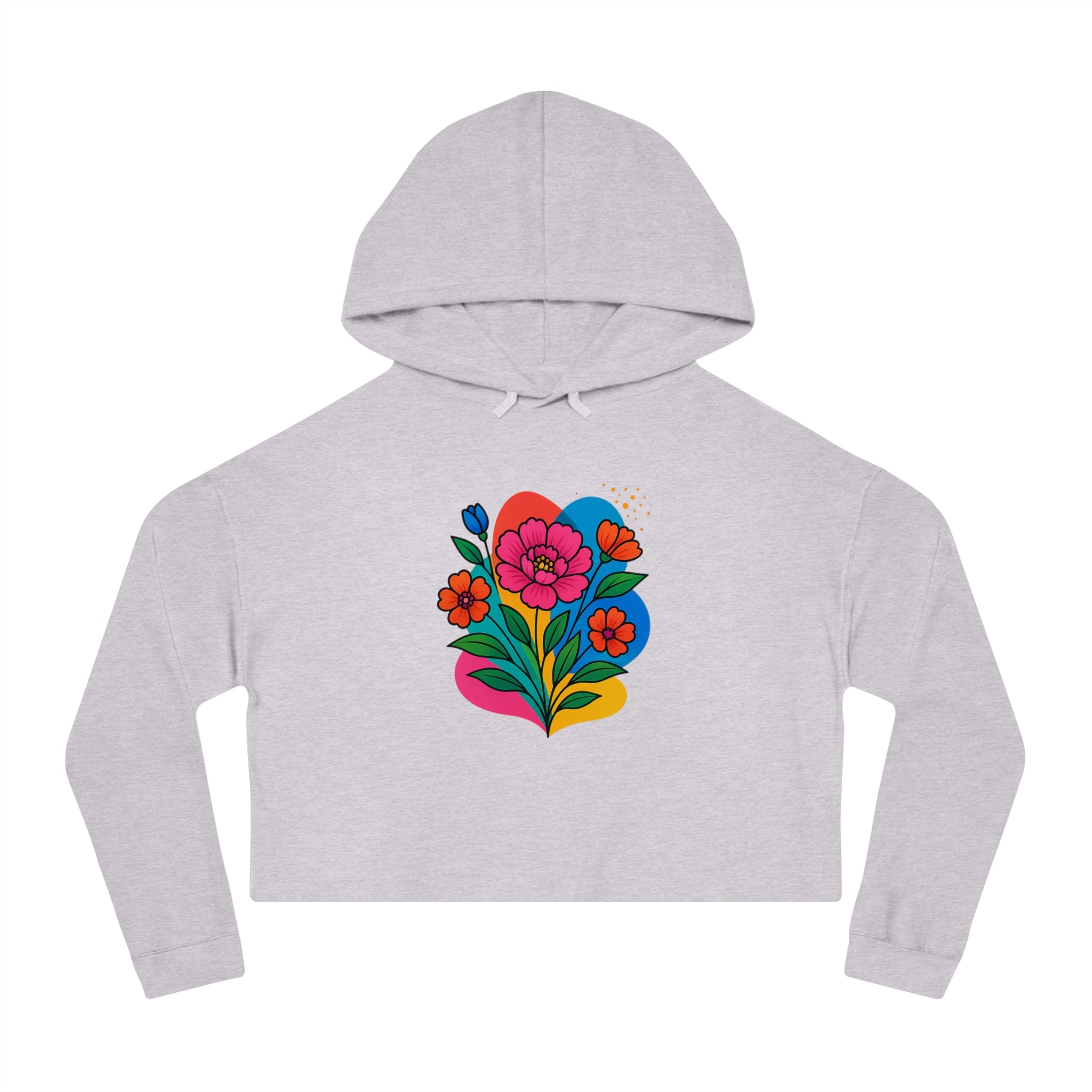 Floral cropped hoodie – styled with high-waisted jeans for spring