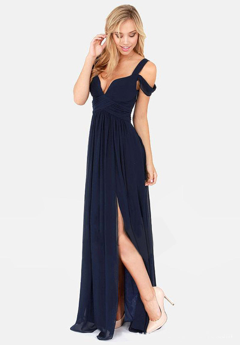 Flowing Hem Greek Style Pleated Dress in Motion

