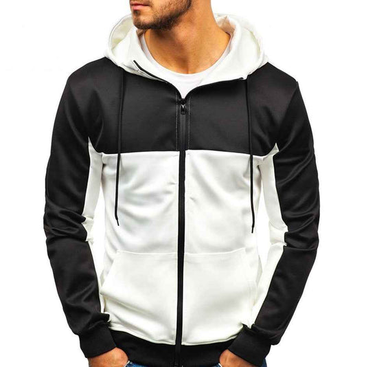 Men’s Hooded Cardigan – Casual Stitching, Warm & Stylish