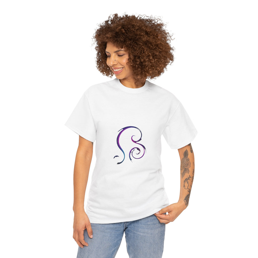 Side profile image highlighting luxe fit drape and shoulder tape reinforcement on tee garment. premium!!! showcasing detail.!

