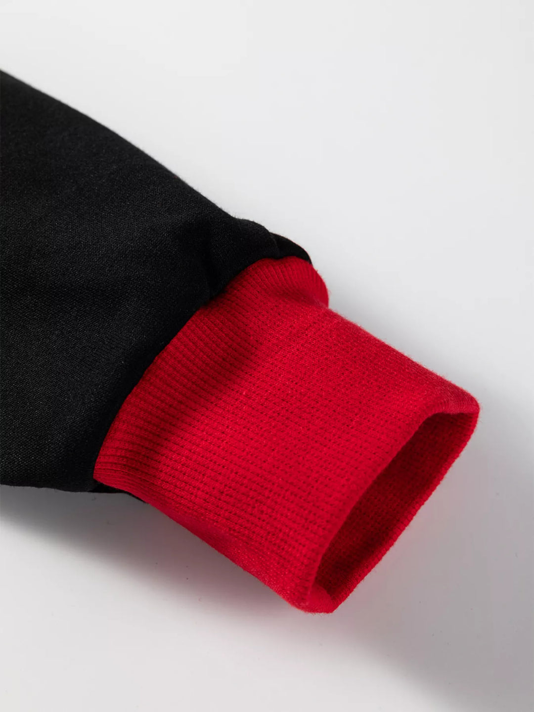 Game Day Letter Graphic Varsity Sweatshirt folded with size chart overlay