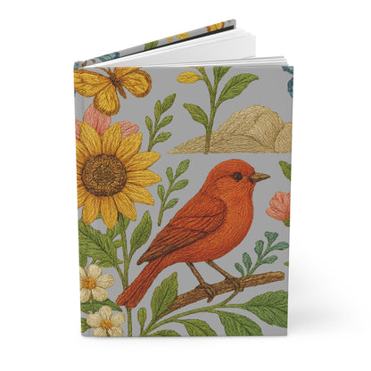 Gift-Ready Hardcover Notebook with Beautiful Bird & Floral Cover
