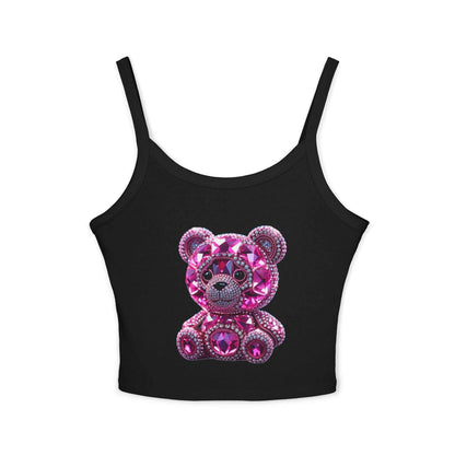 Sparkly Bear Spaghetti Strap Tank – Cute Summer Gift