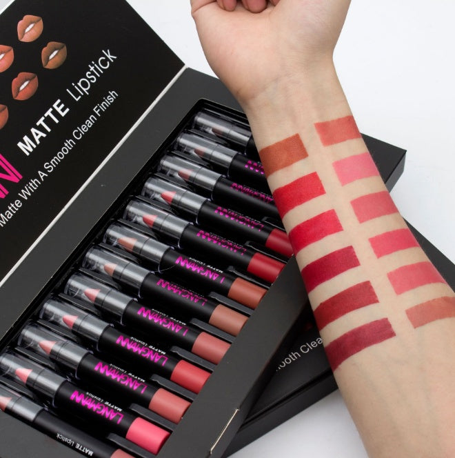Matte Lipstick Waterproof Long-lasting – 12-Color Set